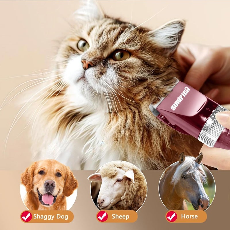 Sunifier Professional Dog Grooming Clippers for Thick Coat - Dog Hair Trimmer for Grooming- Sheep Shears for Thick Hair – Pet Grooming Clippers for Dogs, Cats, Sheeps, Horse (Rose Gold) - Image 3
